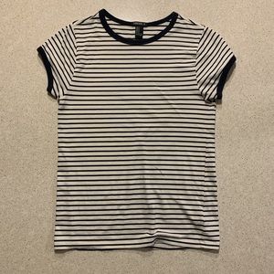 White and Navy Striped Tee